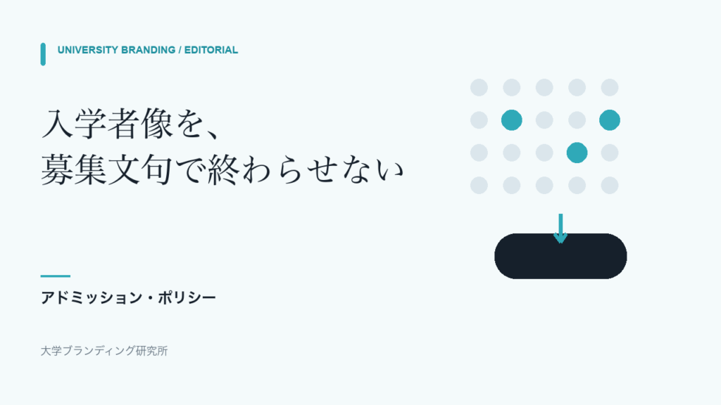 入学者像を募集文句で終わらせないための選考構造図