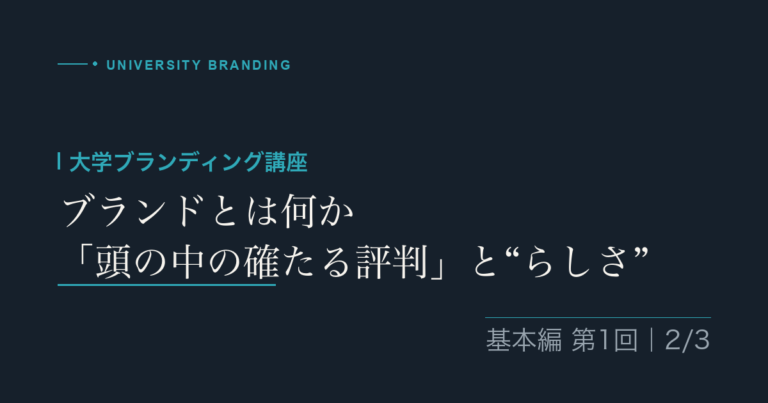 ブランドとは何か —「頭の中の確たる評判」と“らしさ”