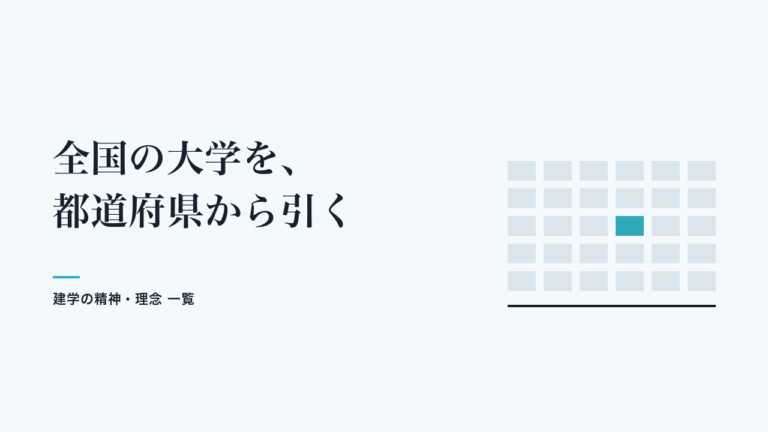 全国の大学を、都道府県から引く — 建学の精神・理念 一覧
