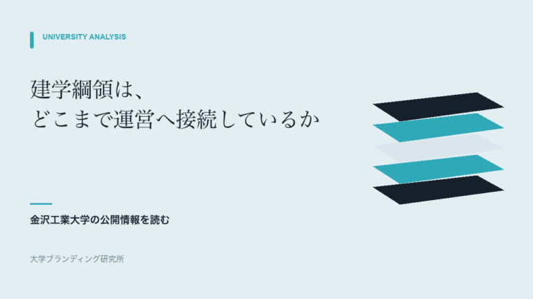 金沢工業大学の綱領は、なぜ寮生活や健康管理まで語るのか