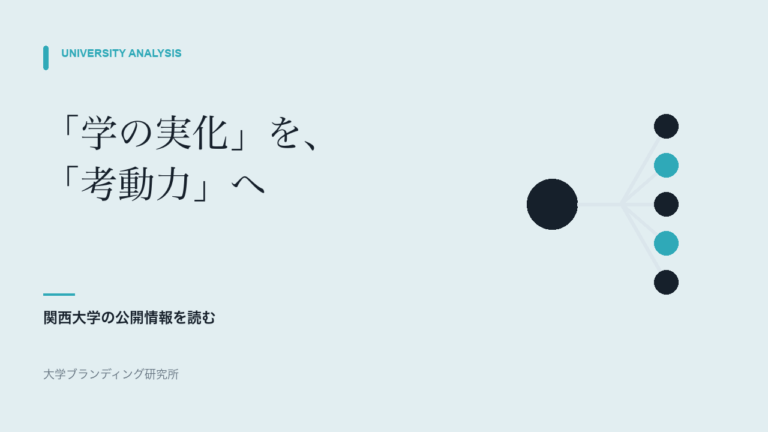 関西大学は「学の実化」をどう「考動力」へ翻訳したか