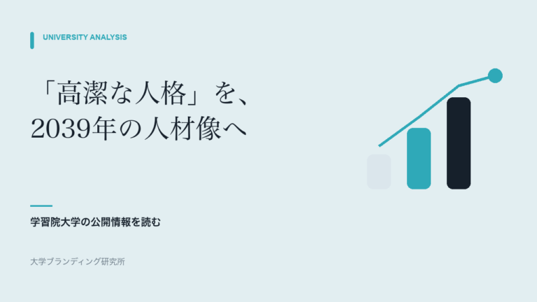 学習院大学は「高潔な人格」を2039年の人材像へどう訳したか
