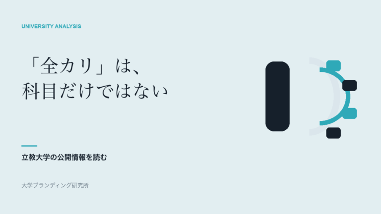 立教大学の「全カリ」は、なぜカリキュラムだけではないのか
